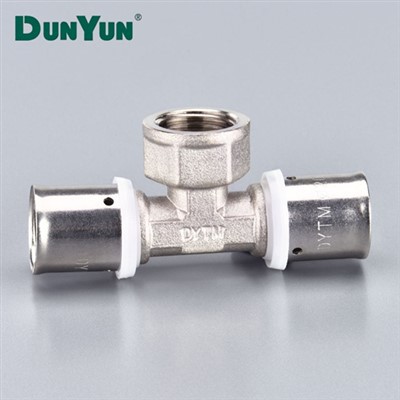 ASTM F877 Brass PEX Press Fitting Female Tee