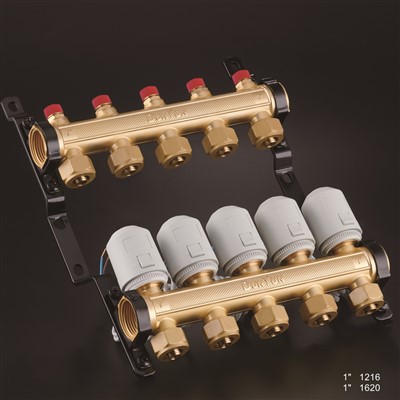Brass Auto-thermostatic Manifold With Electric Actuator